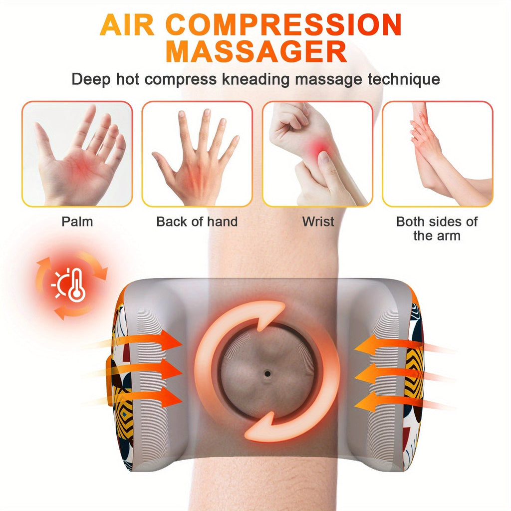 ThermaPulse AcuFlow Hand Massager - HEATED Air Compression Ritual