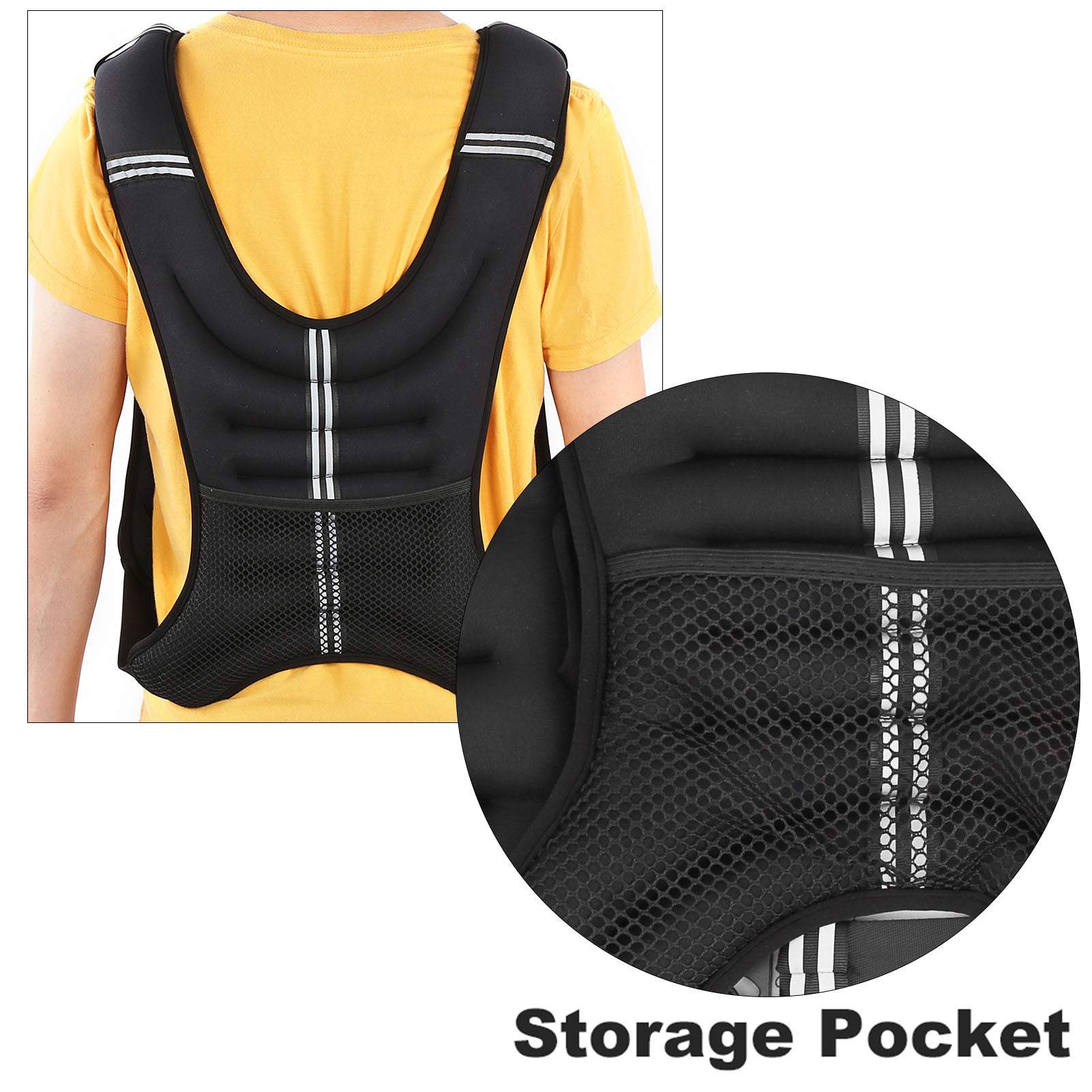Weighted Vest for Strength Training with Adjustable Buckles, 10.3KG(Black)