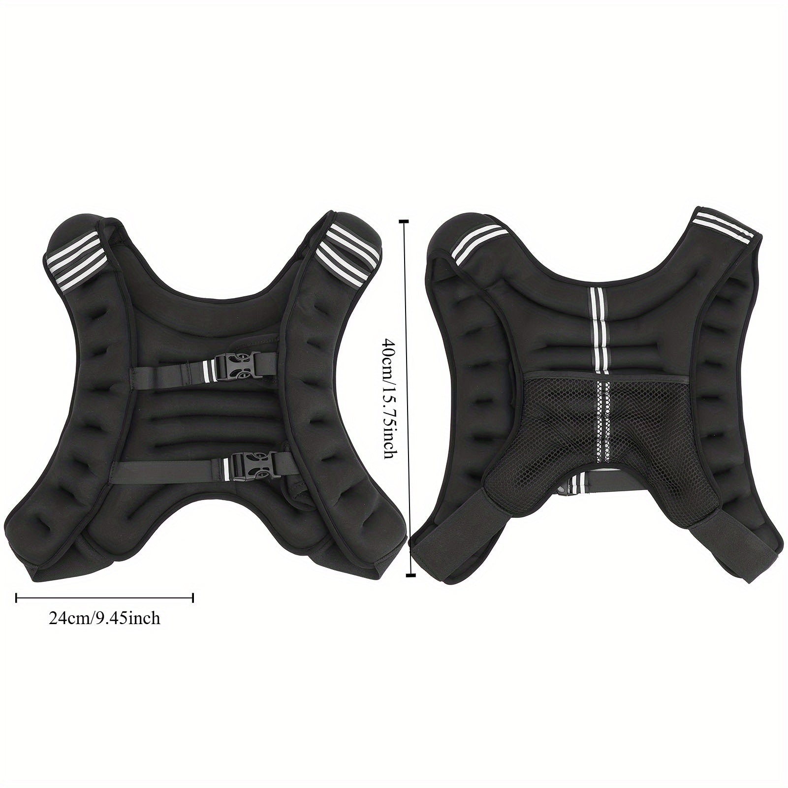 Weighted Vest for Strength Training with Adjustable Buckles, 10.3KG(Black)
