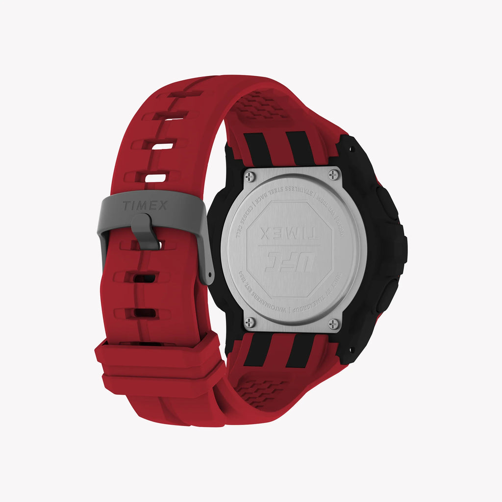 Timex Men's Black Digital Watch, Red Strap | Ufc Rush 52mm