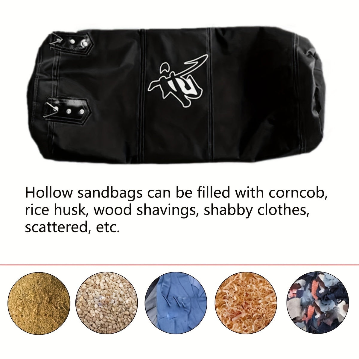 1 Set 60CM Heavy-Duty Hanging Boxing Sandbag(Black)