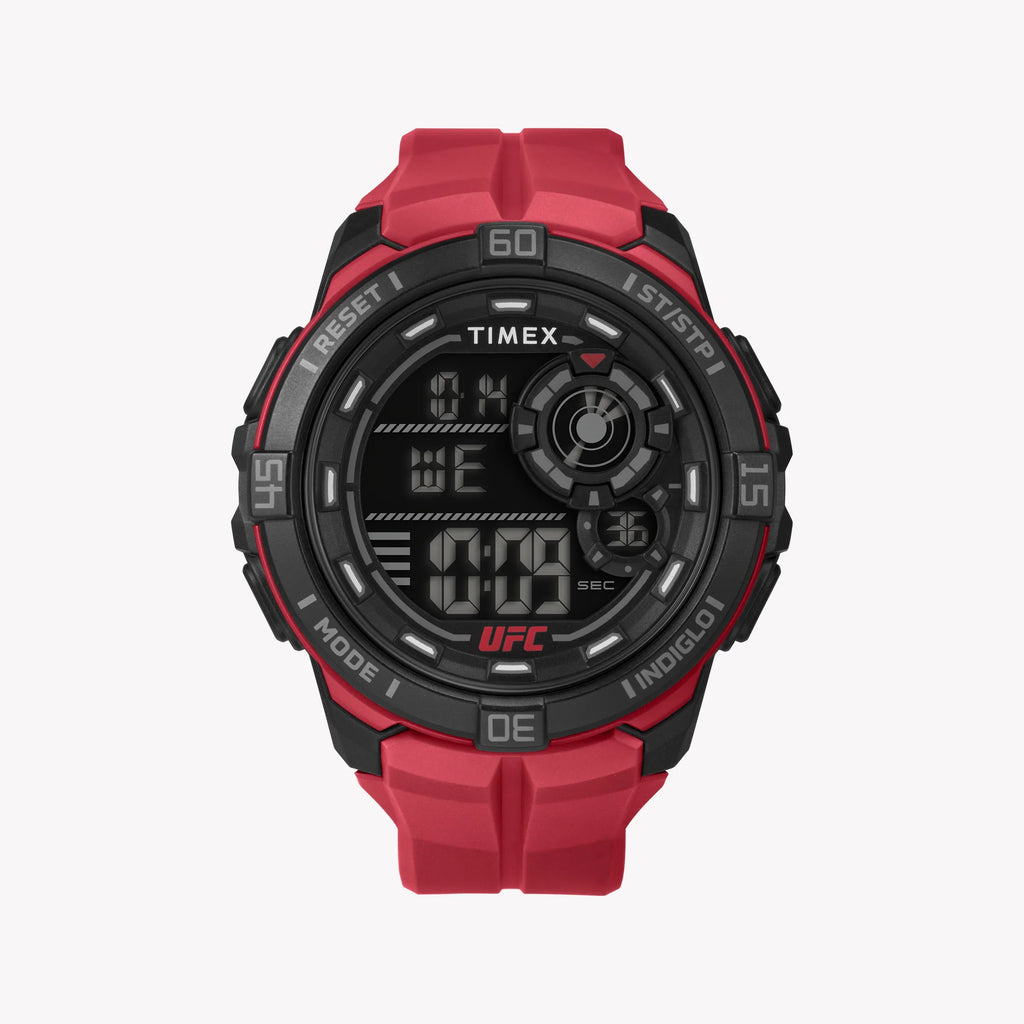 Timex Men's Black Digital Watch, Red Strap | Ufc Rush 52mm