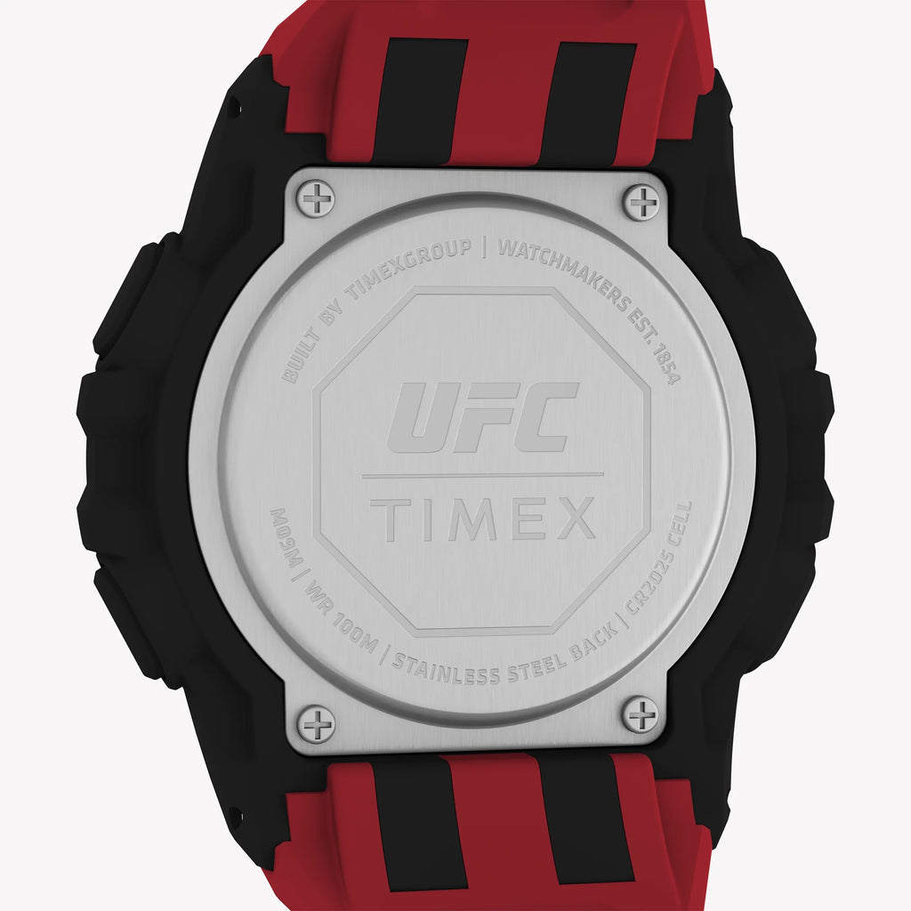 Timex Men's Black Digital Watch, Red Strap | Ufc Rush 52mm