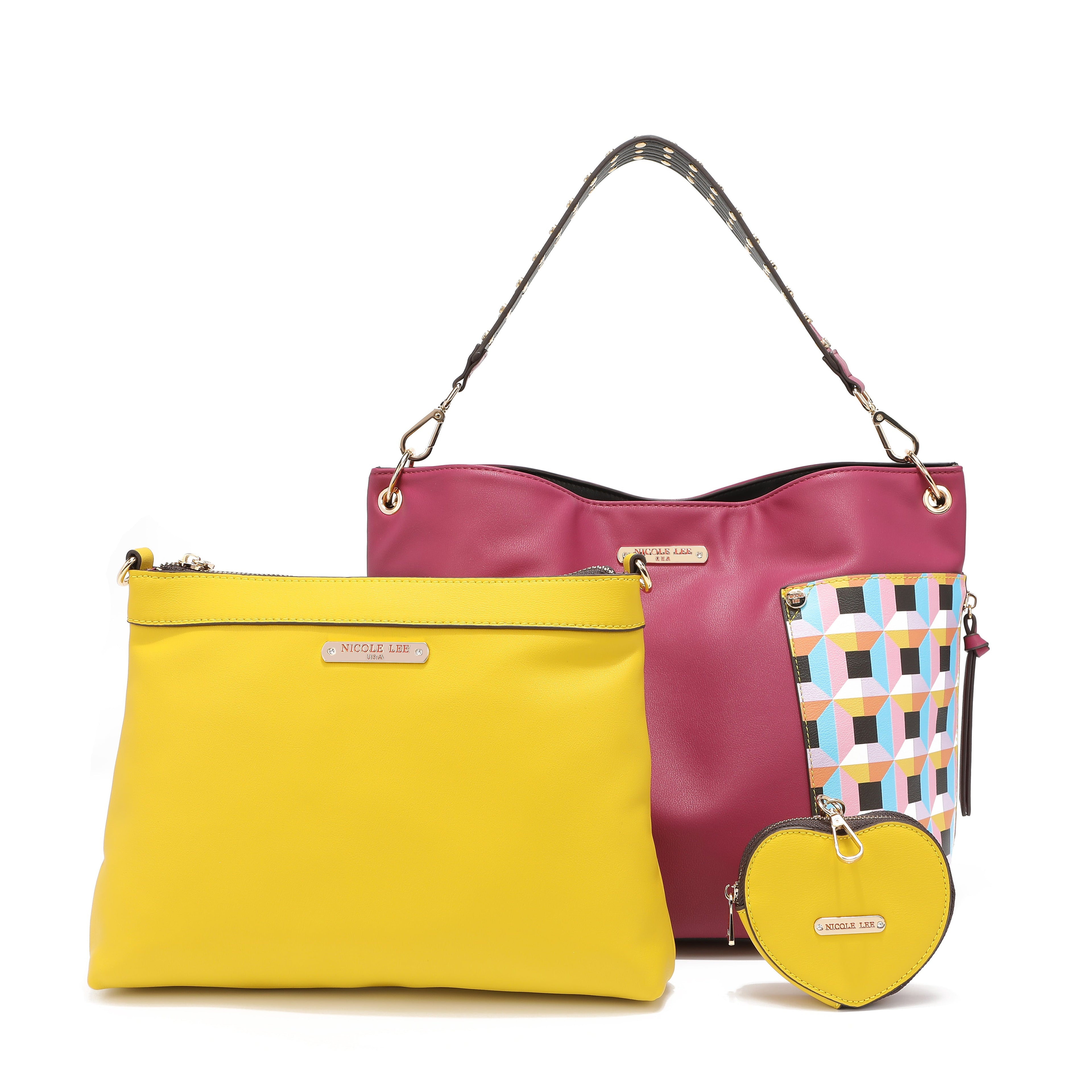 NICOLE LEE BOLSO DE HOMBRO QUIHN CON MONEDERO Y BOLSO INTERNO ADICIONAL