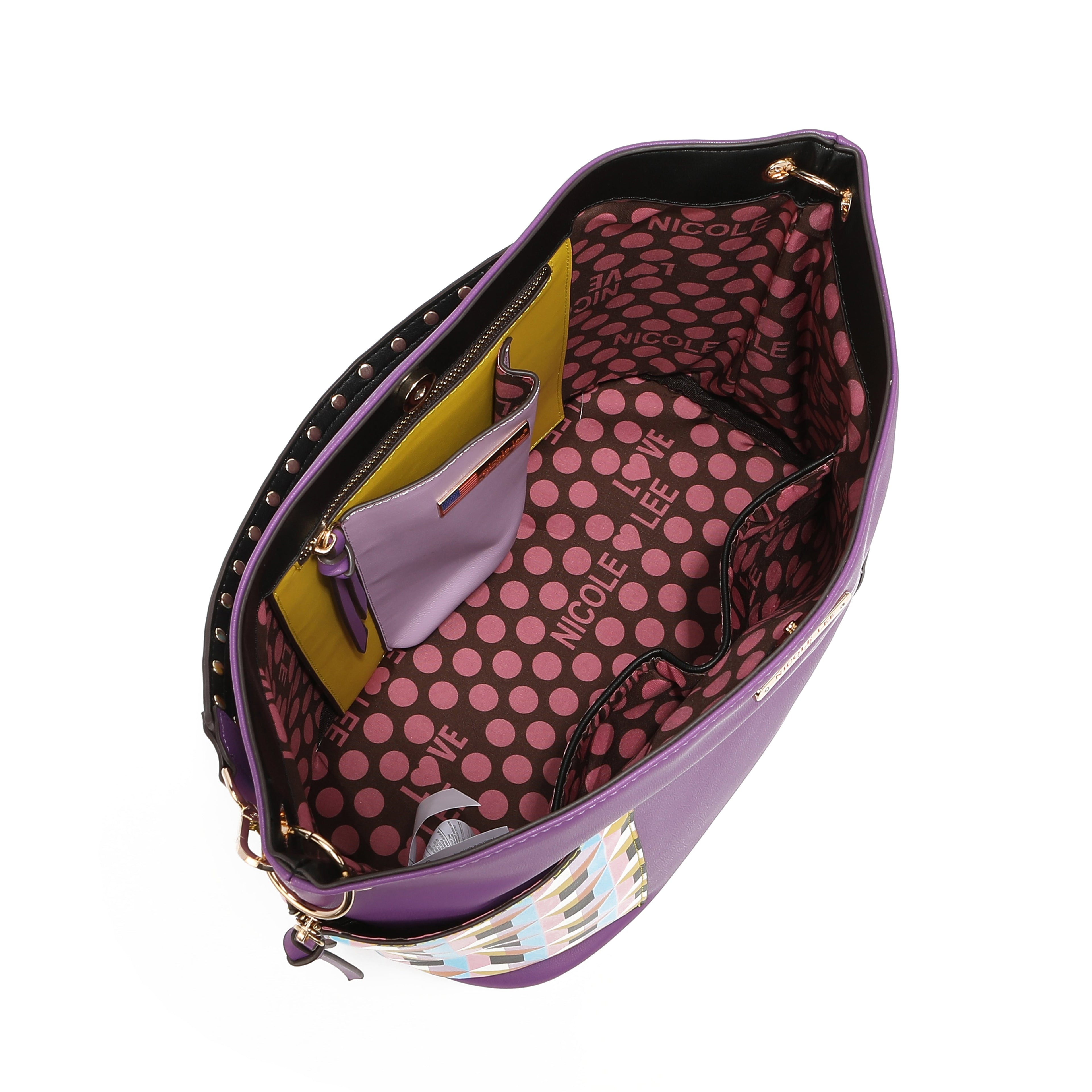 NICOLE LEE BOLSO DE HOMBRO QUIHN CON MONEDERO Y BOLSO INTERNO ADICIONAL