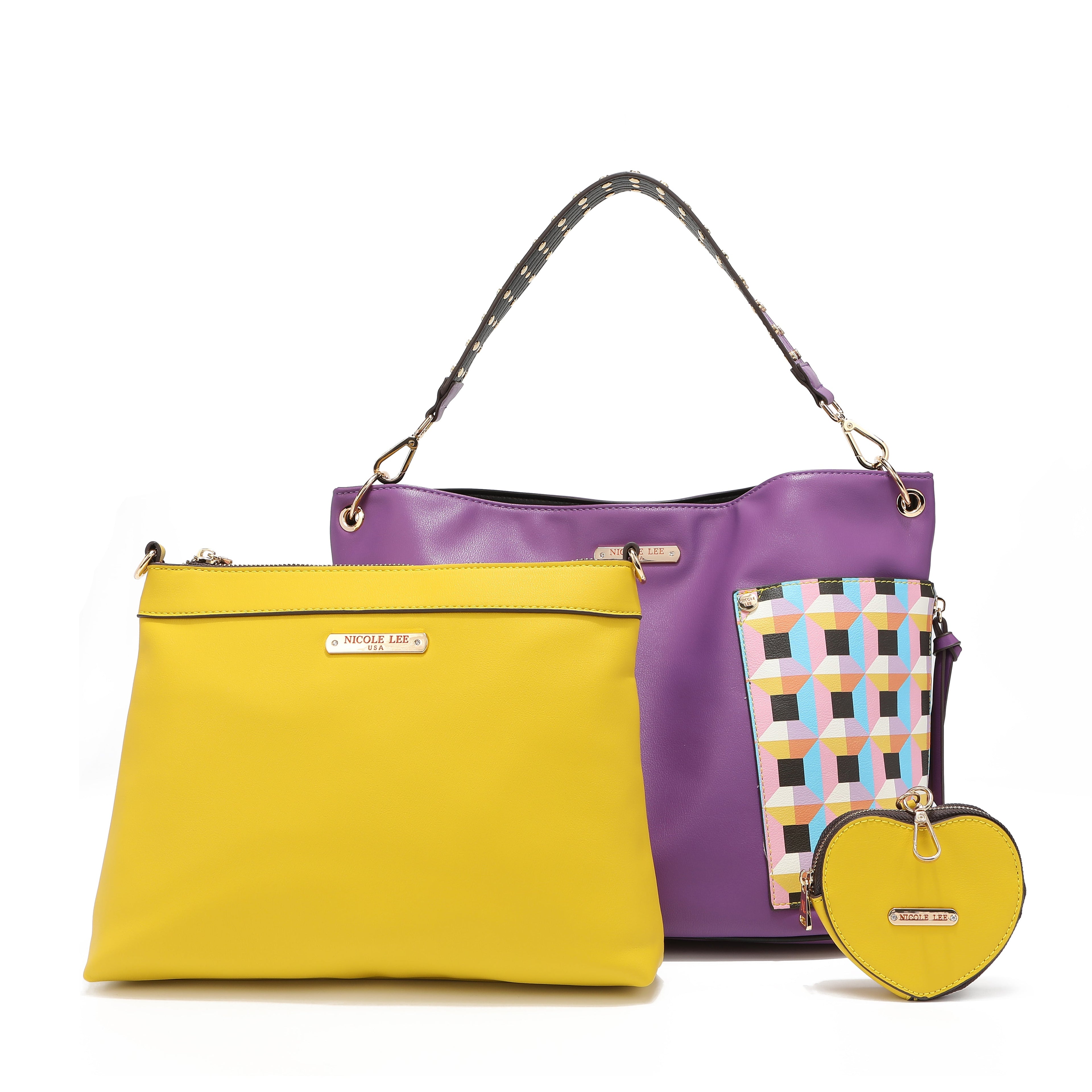 NICOLE LEE BOLSO DE HOMBRO QUIHN CON MONEDERO Y BOLSO INTERNO ADICIONAL